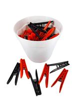 Cesto Branco Pregadores de Roupas Plástico Preto com Rosa