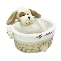 Cesto c Pelucia Cachorro Redondo Menor Cesto c Pelucia Cachorro Redondo Menor