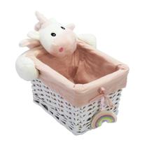 Cesto c Pelucia Unicórnio Retangular Menor Cesto c Pelucia Unicórnio Retangular Menor