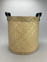 Cesto Cachepot Com Alça Médio Palha Natural Cesto Cachepot Com Alça Médio Palha Natural