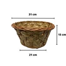 Cesto Cachepot De Vime Com Palha 15x31x21 Grande Ref 858 Bandeja