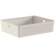 Cesto Caixa 8,2L Organizador OU Flow Bege 9cm x 27cm x 34cm Cesto Caixa 8,2L Organizador OU Flow Bege 9cm x 27cm x 34cm