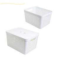 Cesto caixa organizador organizador armazenagem armazenar guardar coisas grande volume 17 Litros dezessete 36x27x20 preto branco sala quarto cozinha