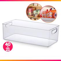 Cesto Caixa Organizadora de Geladeira 40x21x13 Transparente Acrílico Cristal Diamond - Paramount Cesto Caixa Organizadora de Geladeira 40x21x13 Transparente Acrílico Cristal Diamond - Paramount