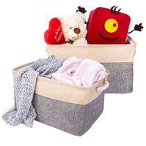 Cesto Caixa Organizadora De Tecido Linho Artiko Box Dobrável Multiuso