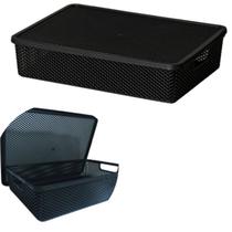 Cesto Caixa Organizadora Empilhável Multiuso Rattan 7 Litros Multiuso maquiagem quarto acessório