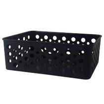 Cesto Caixa Organizadora Multiuso Rattan Armário Cozinha Despensa Banheiro Livros Pequena 19 x13,8 x 6,5cm