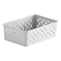 Cesto Caixa Organizadora Rattan 24x19x6,5cm Branco 823 Paramount
