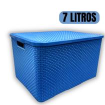 Cesto - Caixa Organizadora Rattan - 7 Litros - Azul