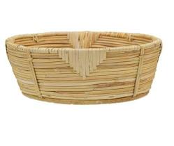 CESTO CENTRO DE MESA DECORATIVO EM RATTAN 25cm
