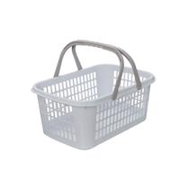 Cesto Cesta Plástica 9L c/ Alça Resistente Mercado Farmácia Compras Lojas Padaria Uso Doméstico Multiuso Cestinha Azul/Branco/Preto/Vermelho