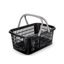 Cesto Cesta Plástica 9L c/ Alça Resistente Mercado Farmácia Compras Lojas Padaria Uso Doméstico Multiuso Cestinha Azul/Branco/Preto/Vermelho