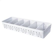 Cesto Cestinho Organizador com 5 Divisórias Removíveis em Plástico Várias Cores