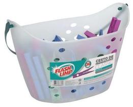 Cesto Com 36 Prendedores de Roupa Compact Flash Limp Lav3758