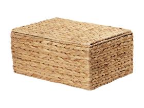 Cesto Com Tampa Caixa Baú Em Fibra Natural Seagrass Moderno Resistente Multiuso Escritório