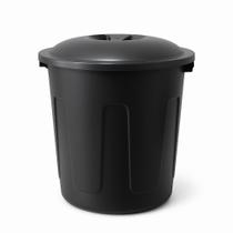 Cesto Com Tampa Fechado 60L Preto