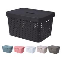 Cesto com tampa organizador de 17 litros para armario usual Cesto com tampa organizador de 17 litros para armario usual