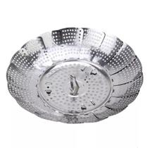 Cesto De Aço Inox Para Cozimento A Vapor Retrátil Cozinha
