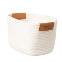 Cesto de Algodão com Alça Branco Paramount - 45X30X15