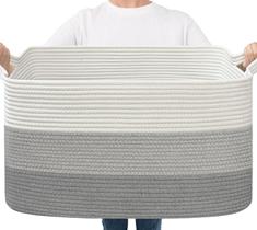 Cesto de Almacenamiento Goodpick Grande Tejido Gris 55x38x30 cm
