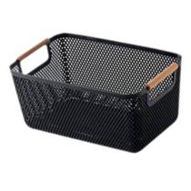 Cesto De Armazenamento Decoração De Cesta Multiuso 36x22cm Preto