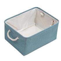 Cesto de Armazenamento em Linho Dobrável 30 x 20 x 13cm