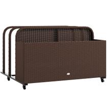 Cesto de Armazenamento para Boias de Piscina Outsunny em Rattan PE para Área Externa Cesto de Armazenamento para Boias de Piscina Outsunny em Rattan PE para Área Externa