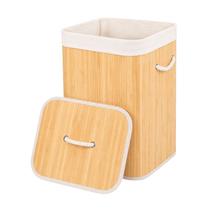 Cesto de Bambu 70 Litros Bege Forrado com Alças e Tampa Cesto de Bambu 70 Litros Bege Forrado com Alças e Tampa