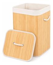 Cesto de Bambu com alças e tampa 70L- Cor Bambu Cesto de Bambu com alças e tampa 70L- Cor Bambu