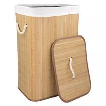 Cesto de Bambu P/ Roupas Sujas Organização Lavanderia Banheiro Mimo Style