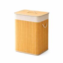 Cesto de Bambu Retangular com Tampa 40x30x50 cm Organizador para Roupas Brinquedos e Objetos Cesto de Bambu Retangular com Tampa 40x30x50 cm Organizador para Roupas Brinquedos e Objetos