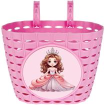 Cesto de bicicleta Dankeler Pink Princess ajustável 20x14x15cm