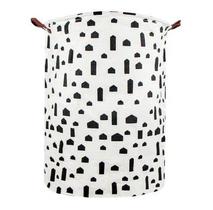 Cesto de Brinquedos - Lona Casinha Preto e Branco