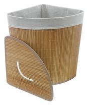 Cesto de Canto Multiuso Bambu Organizador Roupa Suja Dobrável 48lts Cesto de Canto Multiuso Bambu Organizador Roupa Suja Dobrável 48lts