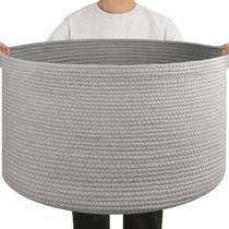Cesto de cobertor grande OIAHOMY 90L 58x58x33cm Cinza claro