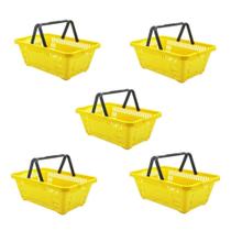 Cesto De Compras D100 Dellaplast 16L 45X29X19 Amarelo Kit 5