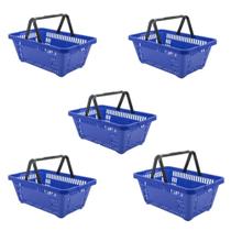 Cesto de Compras D100 Dellaplast 16l 45x29x19 Azul Kit 5