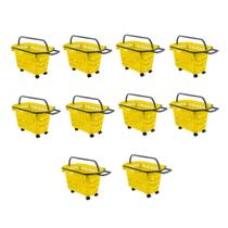 Cesto de Compras D300 Dellaplast 30l Com Rodas Amarelo Kit10 Cesto de Compras D300 Dellaplast 30l Com Rodas Amarelo Kit10