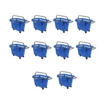 Cesto de Compras D300 Dellaplast 30l Com Rodas Azul Kit 10 Cesto de Compras D300 Dellaplast 30l Com Rodas Azul Kit 10