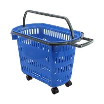 Cesto de Compras Para Supermercado Tamanho Grande Com Rodízio D300 - Della Plast
