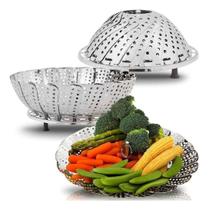 Cesto De Cozimento a Vapor Para Legumes Retrátil Coloca na Panela