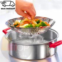 Cesto De Cozimento A Vapor Para Legumes Retrátil Inox Vaporeira Cozinhar Legumes Verduras Carnes Peixes Cozimento Saudavel