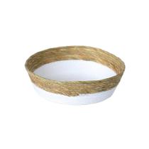 Cesto de Fibra Natural Branco Paramount 30x9cm