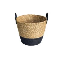 Cesto De Fibra Natural C/alca 33x28cm Preto Paramount Cesto De Fibra Natural C/alca 33x28cm Preto Paramount