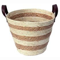 Cesto de Fibra Natural com Alça Mocca 28x35x35cm 3008 - Paramount