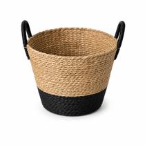 Cesto de Fibra Natural Com Alça Paramount Preto 22 x 28 cm Cesto de Fibra Natural Com Alça Paramount Preto 22 x 28 cm