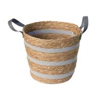 Cesto De Fibra Natural E Algodao C/alca 33cm Cinza Paramount Cesto De Fibra Natural E Algodao C/alca 33cm Cinza Paramount
