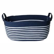 Cesto de Fibra Natural e Algodão com Alça Azul Naval 21x28x44cm 3642 - Paramount