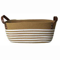 Cesto de Fibra Natural e Algodão com Alça Mocca 17x22x38cm 3636 - Paramount
