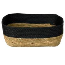 Cesto de Fibra Natural Multiuso 30x23x11 Cm Detalhe Preto - Paramount